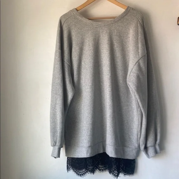 NWT Anthro Pilcro XL Crew Lace Pullover Sweatshirt - Picture 2 of 15